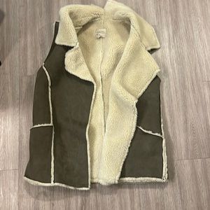 Moon river faux sterling olive green vest